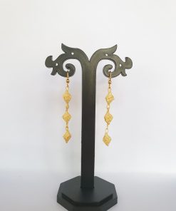 Bamboo Three Diamond Earrings